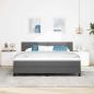 Preview: LED Boxspringbett mit Matratze Dunkelgrau 180x200 cm Stoff