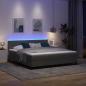 Preview: LED Boxspringbett mit Matratze Dunkelgrau 180x200 cm Stoff