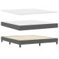 Preview: LED Boxspringbett mit Matratze Dunkelgrau 180x200 cm Stoff
