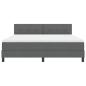Preview: LED Boxspringbett mit Matratze Dunkelgrau 180x200 cm Stoff
