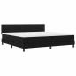 Preview: LED Boxspringbett mit Matratze Schwarz 200x200 cm Stoff