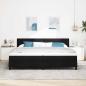Preview: LED Boxspringbett mit Matratze Schwarz 200x200 cm Stoff
