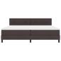 Preview: LED Boxspringbett mit Matratze Dunkelbraun 200x200 cm Stoff