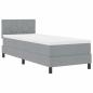 Preview: ARDEBO.de - LED Boxspringbett mit Matratze Hellgrau 80x200 cm Stoff