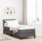 Preview: ARDEBO.de - LED Boxspringbett mit Matratze Dunkelgrau 80x200 cm Stoff
