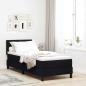 Preview: ARDEBO.de - LED Boxspringbett mit Matratze Schwarz 80x200 cm Stoff