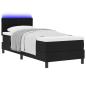 Preview: LED Boxspringbett mit Matratze Schwarz 80x200 cm Stoff