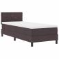 Preview: LED Boxspringbett mit Matratze Dunkelbraun 80x200 cm Stoff