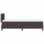Preview: LED Boxspringbett mit Matratze Dunkelbraun 80x200 cm Stoff