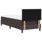 Preview: LED Boxspringbett mit Matratze Dunkelbraun 80x200 cm Stoff