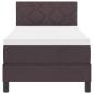 Preview: LED Boxspringbett mit Matratze Dunkelbraun 80x200 cm Stoff