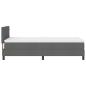 Preview: LED Boxspringbett mit Matratze Dunkelgrau 90x200 cm Stoff