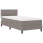 Preview: LED Boxspringbett mit Matratze Taupe 90x200 cm Stoff