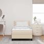 Preview: LED Boxspringbett mit Matratze Creme 90x200 cm Stoff