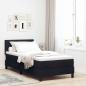 Preview: ARDEBO.de - LED Boxspringbett mit Matratze Schwarz 100x200 cm Stoff