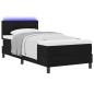 Preview: LED Boxspringbett mit Matratze Schwarz 100x200 cm Stoff