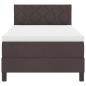 Preview: LED Boxspringbett mit Matratze Dunkelbraun 100x200 cm Stoff
