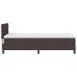 Preview: LED Boxspringbett mit Matratze Dunkelbraun 100x200 cm Stoff