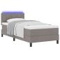 Preview: LED Boxspringbett mit Matratze Taupe 100x200 cm Stoff