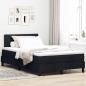 Preview: ARDEBO.de - LED Boxspringbett mit Matratze Schwarz 120x190 cm Stoff