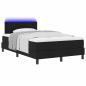 Preview: LED Boxspringbett mit Matratze Schwarz 120x190 cm Stoff