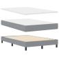 Preview: LED Boxspringbett mit Matratze Hellgrau 120x200 cm Stoff