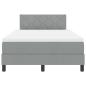 Preview: LED Boxspringbett mit Matratze Hellgrau 120x200 cm Stoff
