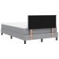 Preview: LED Boxspringbett mit Matratze Hellgrau 120x200 cm Stoff