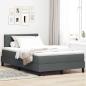 Preview: ARDEBO.de - LED Boxspringbett mit Matratze Dunkelgrau 120x200 cm Stoff