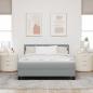 Preview: LED Boxspringbett mit Matratze Hellgrau 140x190 cm Stoff