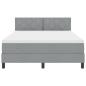 Preview: LED Boxspringbett mit Matratze Hellgrau 140x190 cm Stoff