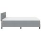 Preview: LED Boxspringbett mit Matratze Hellgrau 140x190 cm Stoff
