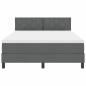 Preview: LED Boxspringbett mit Matratze Dunkelgrau 140x190 cm Stoff