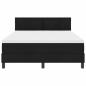 Preview: LED Boxspringbett mit Matratze Schwarz 140x200 cm Stoff