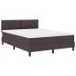 Preview: LED Boxspringbett mit Matratze Dunkelbraun 140x200 cm Stoff