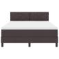 Preview: LED Boxspringbett mit Matratze Dunkelbraun 140x200 cm Stoff