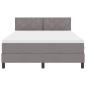 Preview: LED Boxspringbett mit Matratze Taupe 160x200 cm Stoff