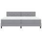 Preview: LED Boxspringbett mit Matratze Hellgrau 200x200 cm Stoff