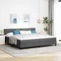 Preview: ARDEBO.de - LED Boxspringbett mit Matratze Dunkelgrau 200x200 cm Stoff