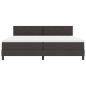 Preview: LED Boxspringbett mit Matratze Dunkelbraun 200x200 cm Stoff