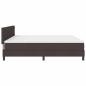 Preview: LED Boxspringbett mit Matratze Dunkelbraun 200x200 cm Stoff