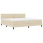 Preview: ARDEBO.de - LED Boxspringbett mit Matratze Creme 200x200 cm Stoff
