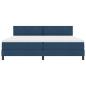 Preview: LED Boxspringbett mit Matratze Blau 200x200 cm Stoff