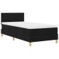 Preview: LED Boxspringbett mit Matratze Schwarz 90x200 cm Stoff