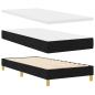 Preview: LED Boxspringbett mit Matratze Schwarz 90x200 cm Stoff