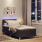 Preview: LED Boxspringbett mit Matratze Dunkelbraun 90x200 cm Stoff