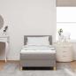 Preview: ARDEBO.de - LED Boxspringbett mit Matratze Taupe 90x200 cm Stoff