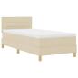 Preview: LED Boxspringbett mit Matratze Creme 90x200 cm Stoff