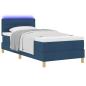 Preview: LED Boxspringbett mit Matratze Blau 90x200 cm Stoff