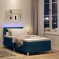 Preview: LED Boxspringbett mit Matratze Blau 90x200 cm Stoff